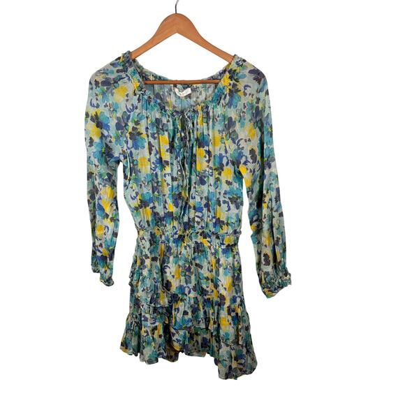 Love Shack Fancy Rayna Floral Long Sleeve Ruffle Dress Size Small - Picture 3 of 5